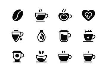 Coffee bean cup heart drink beverage steam liquid coffee cup hot beverage