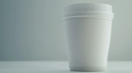 Blank white plastic container on a plain background.