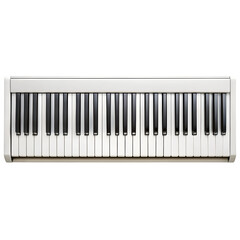 White electronic keyboard with black and white keys music instrument
