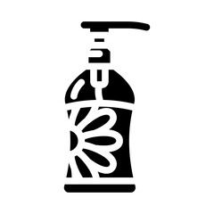 soap bottle floral scent icon glyph icon vector illustration