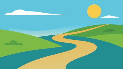 Fototapeta premium landscape with hills and mountains