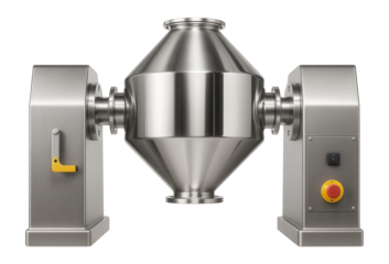Double-cone blender with a stainless steel body and rotating drum for a premixed plaster production line
