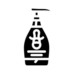 kid friendly liquid soap packaging glyph icon vector illustration