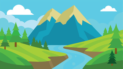 Fototapeta premium landscape with mountains