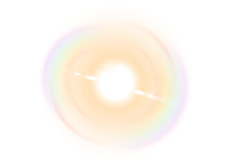 PNG sun lens flare. Glow translucent sunlight special lens flare light effect on transparent background. Isolated golden blur flash rays and spotlight. Abstract realistic front star burst with spark