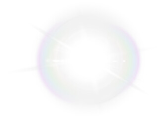 PNG sun lens flare. Glow translucent sunlight special lens flare light effect on transparent background. Isolated white blur flash rays and spotlight. Abstract realistic front star burst with spark