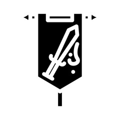 flag kingdom medieval heraldry glyph icon vector illustration