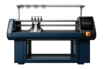 Automatic flat knitting machine with a computerized control system for a textile manufacturing plant