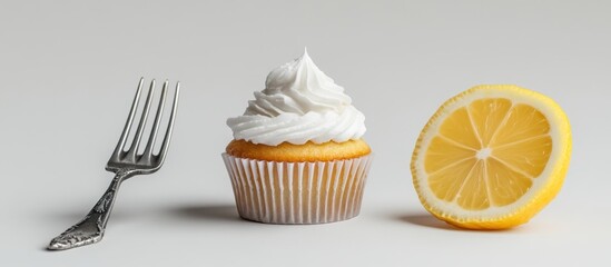 Whipped Cream Cupcake and Lemon Slice Arrangement