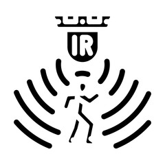 motion detection sensor module glyph icon vector illustration