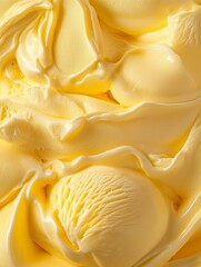 Sunny Lemon Yellow Creamy Swirls Photo