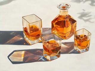 Elegant Glass Decanters Illustration