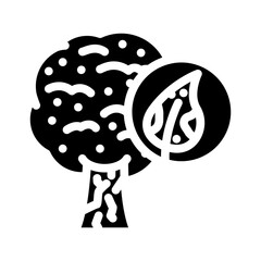 tree sick yellow leaves glyph icon vector illustration