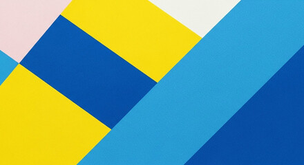 Modern Abstract Geometric Background with Yellow, Blue, and Pink Shapes
