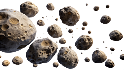 Asteroid Field on transparent background