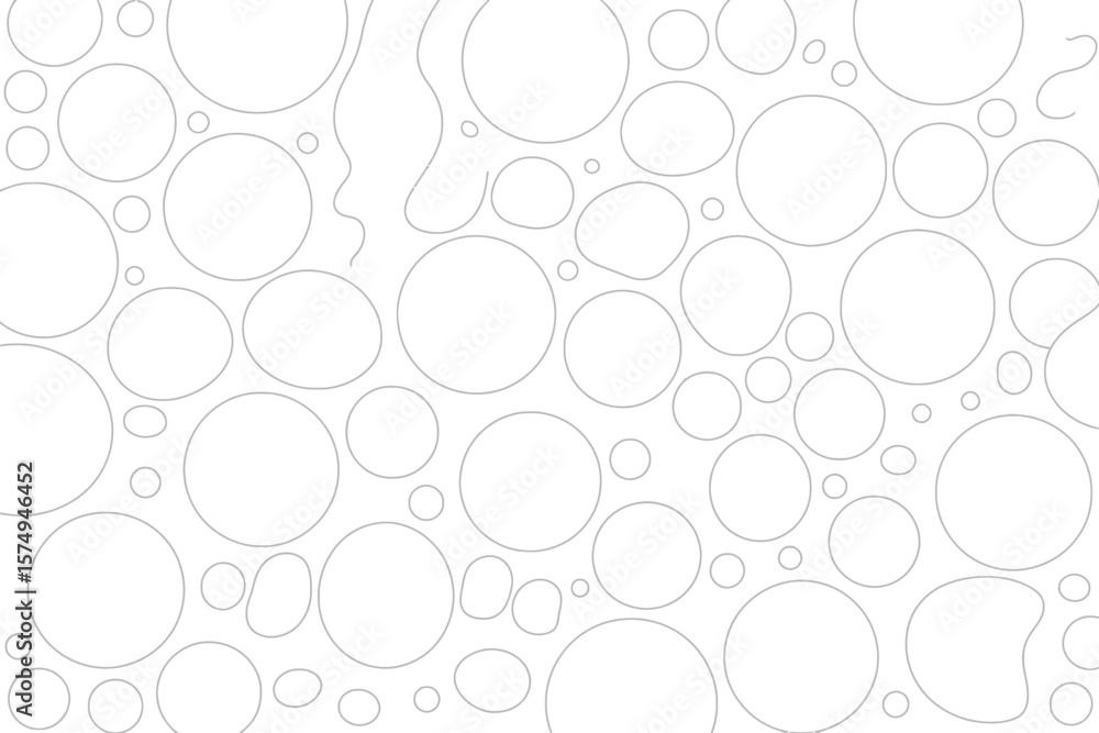 Fototapete a simple background with many circles of different sizes and a wavy shape on a white background