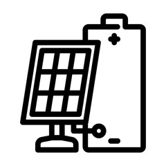 solar powered line icon vector illustration