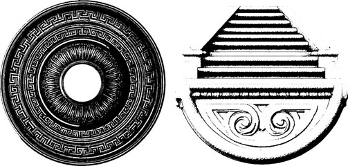 Elegant engraved domed ceiling lamp set design for home decor and architecture