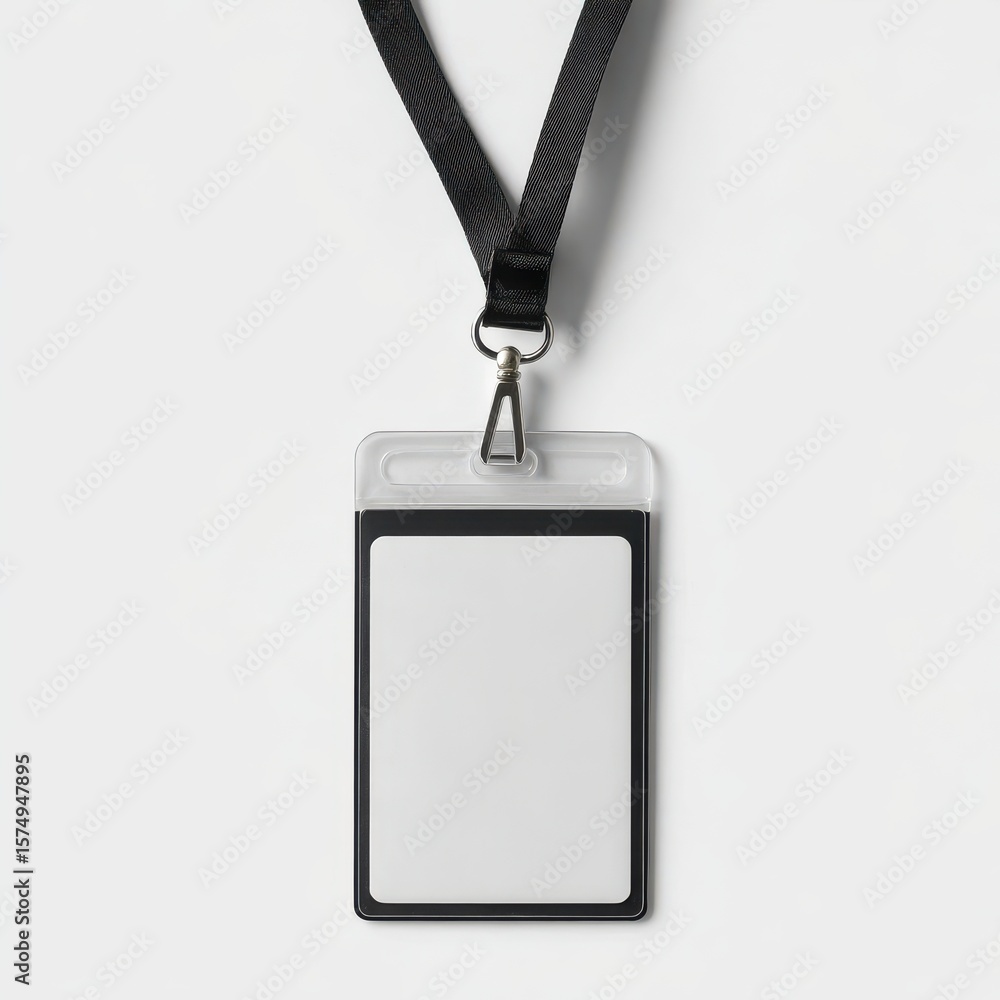 Poster stunning photo of vertical blank badge mockup. concept of identification access security. empty id c