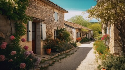 Fototapeta premium Charming stone village lane with Provence.