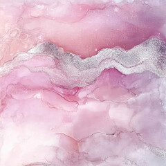 Obraz premium Pink rose petals with a delicate, textured pattern, reminiscent of sliced ham Pink rose petals with a delicate, textured pattern, reminiscent of sliced ham. Blush Rose Quartz & Silver Veins
