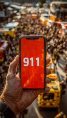 Llamando al número de emergencia ante hechos catastróficos, números para auxilios, rescate y ambulancias.

