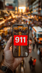 Llamando al número de emergencia ante hechos catastróficos, números para auxilios, rescate y ambulancias.

