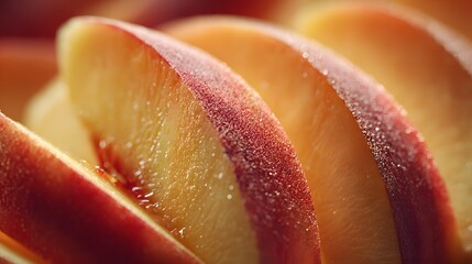 Vibrant macro imagery highlighting expert slicing of succulent peaches with intricate details and ambient natural lighting for a gourmet presentation
