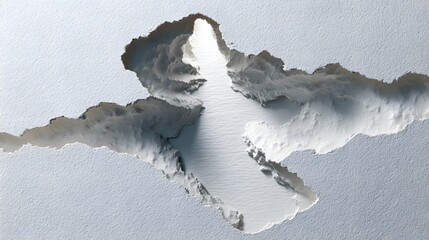 Stunningly Rendered Paper with Unique Ripped Border and Subtle Shadows in Contemporary 3D Concept Photography