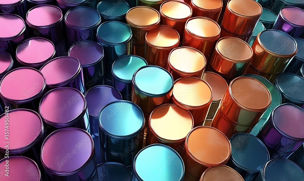 Aufkleber abstract multicolored rainbow colorful background with cylinders. ceramic round tiles. geometry patt