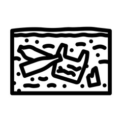 soil mixed plastic glass line icon vector illustration