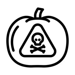 vegetables danger symbol line icon vector illustration
