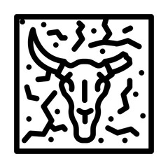 animal skeleton dry polluted land line icon vector illustration