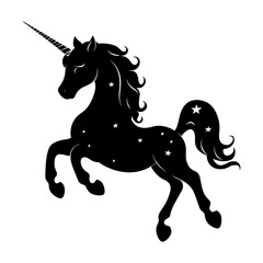 Cute Unicorn Silhouette, Vector Design
