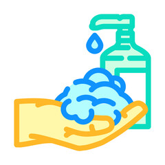 foaming soap hand color icon vector illustration