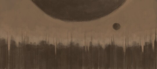 Abstract image for printing - digital painting. The picture is painted by hand on a tablet. © neurostructure