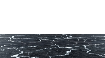 Empty black marble table isolated on transparent background