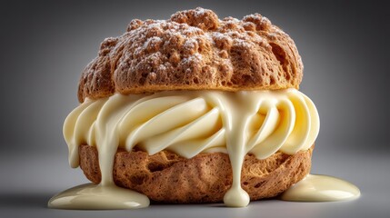 Golden choux pastry with rich vanilla cream filling