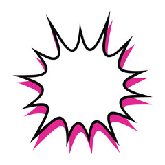 Manga speech bubble. Comic text frame with pop art halftone dotted effect. Balloon chat shape for dialog. Cloud for shock shout and scream action messages.