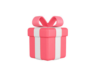 3D icon of Christmas gift, Christmas ornament and holiday concept. 