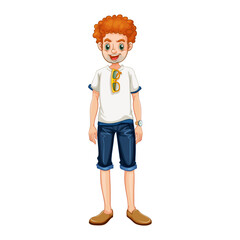 Smiling Man Vector Illustration Casual Summer Style