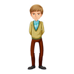 Vector Illustration Young Man, Casual Outfit