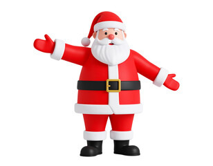 3d rendered santa claus hyper-realistic, isolated on a white background PNG 
