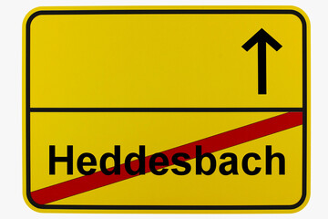 Illustration eines Ortsausgangsschildes von Heddesbach in Baden-Württemberg	