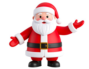 3d rendered santa claus hyper-realistic, isolated on a white background PNG 