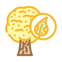 tree sick yellow leaves color icon vector illustration