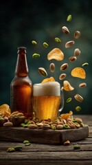 Festive beer and snack arrangement for celebrations