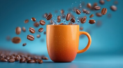 Vibrant orange and yellow gradient coffee mug design