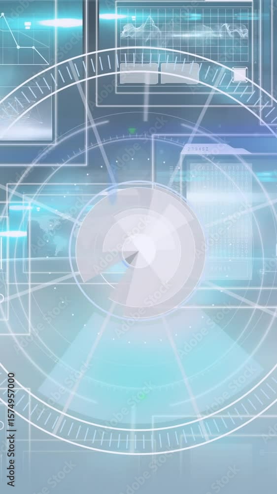 Poster animation of radar on scientific graph and data