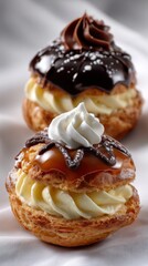 Elegant cream puffs with rich pastry cream filling